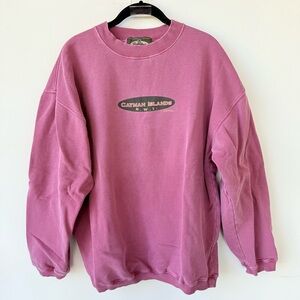 Vintage Caymen Islands B.W.I. Salmon Crewneck Sweatshirt size XL